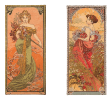 Tapisseries Mucha Printemps et Eté